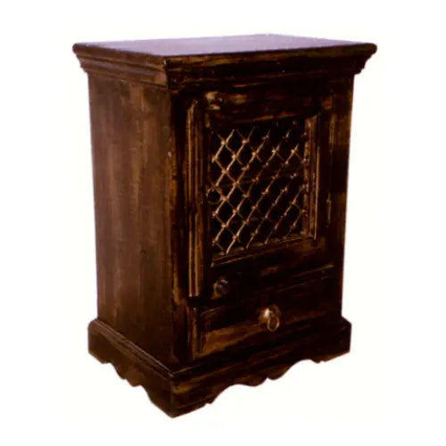 Rustic Lattice Bedside Stand